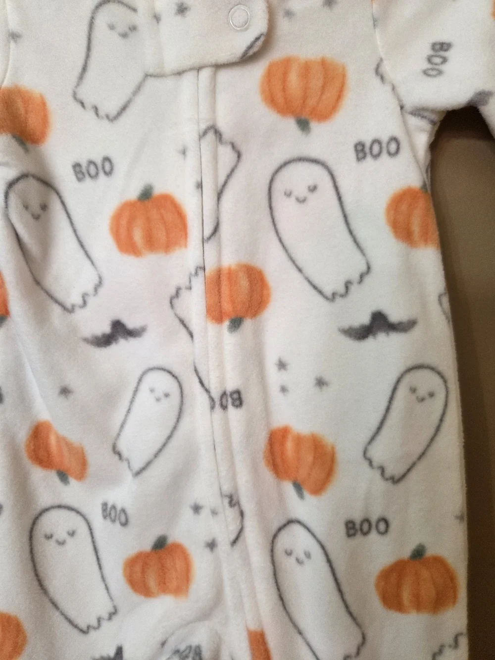 Carter's Orange & White Halloween Pumpkin Footed One-Pieces (2-Pack)